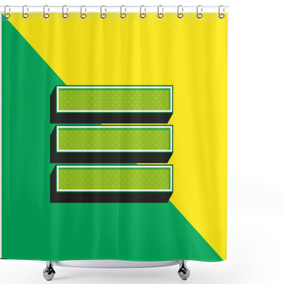 Personality  Bar Menu Green And Yellow Modern 3d Vector Icon Logo Shower Curtains