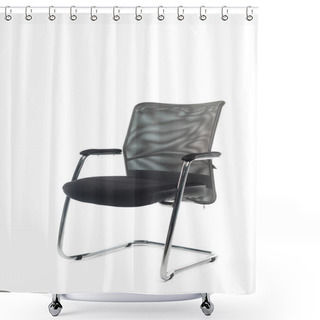 Personality  Modern Comfortable Black Chair Isolated On White Shower Curtains