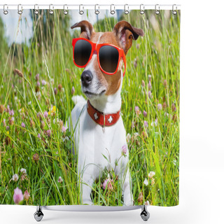 Personality  Dog In Meadow  Shower Curtains