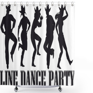 Personality  Line Dance Clip-art Shower Curtains