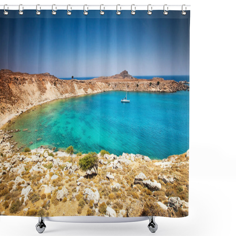 Personality  Lindos Bay, Rhodes Island, Greece Shower Curtains