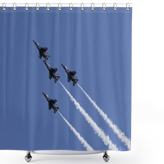 Personality  USAF Thunderbirds Performing Aerial Stunts Shower Curtains