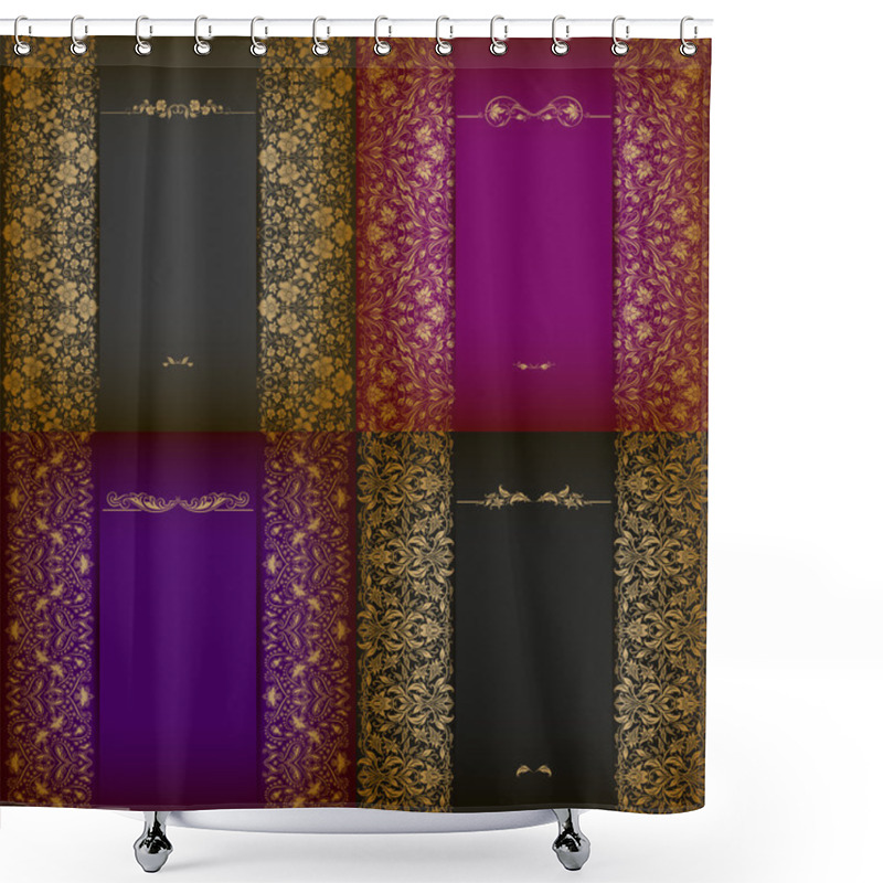 Personality  Elegant Background With Lace Ornament Shower Curtains