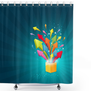 Personality  Colorful Arrow Magic Box With Sparkling Light Background Shower Curtains