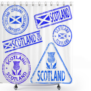 Personality  Scotland Rubber Stamps Shower Curtains