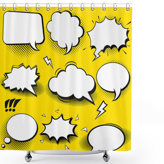 Personality  Vector Set Of Stickers Of Speech Bubbles. Blank Empty White Speech Bubbles. Shower Curtains