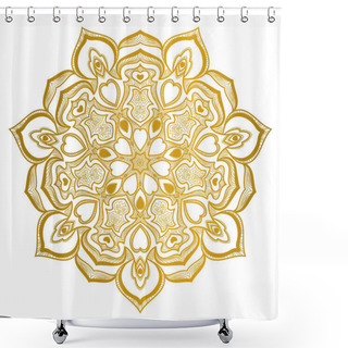 Personality  Golden Mandala Ornament Shower Curtains