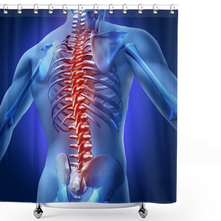 Personality  Human-Back-Pain Shower Curtains