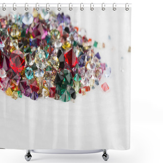 Personality  Collection Of Many Different Natural Gemstones. Shower Curtains