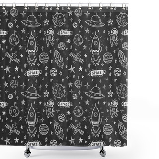 Personality  Space Seamless Pattern Shower Curtains
