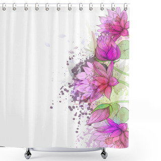 Personality  Background With Flowers, Floral Elements Shower Curtains