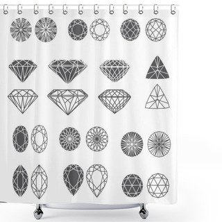 Personality  Set Of Diamonds Shower Curtains