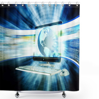 Personality  Fast Internet Concept Shower Curtains