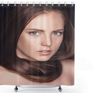 Personality  Beautiful Woman With Long Hair Shower Curtains