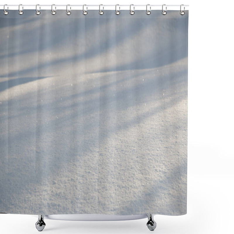 Personality  Tree branch shadows on fresh morning snow shower curtains