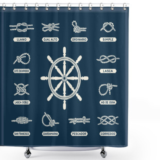 Personality  Nautical Rope Knots Set Shower Curtains