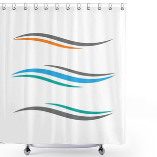 Personality  Abstract Swoosh Vector Logo Template Shower Curtains