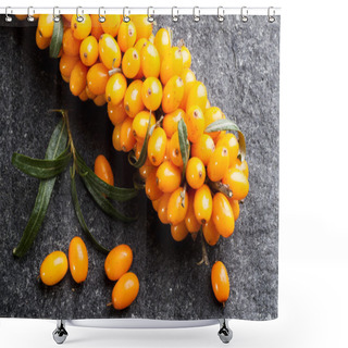 Personality  Close Up Of Sea Buckthorns Shower Curtains