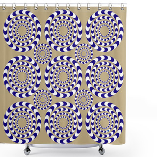 Personality  Spin Circles (Illusion). Shower Curtains