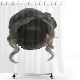 Personality  Fantasy Medieval Updo Hair On Isolated White Background, 3d Render, 3d Illustration Shower Curtains