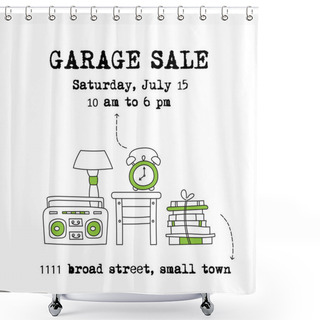 Personality  Garage Sale Banner Shower Curtains
