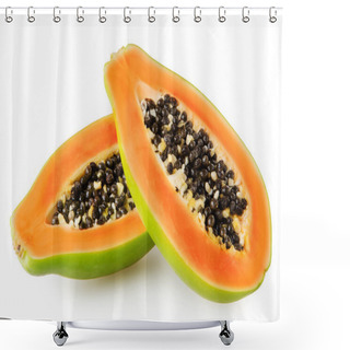 Personality  Papaya Isolated On White Background Shower Curtains