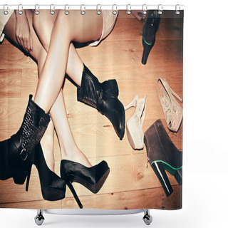 Personality  Legs And Shoes Shower Curtains
