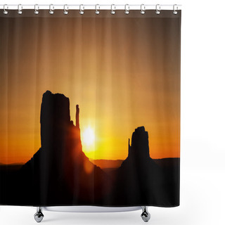 Personality  Golden Sunrise In Monument Valley Shower Curtains