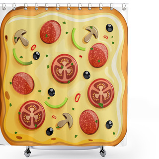 Personality  Pizza Icon Shower Curtains