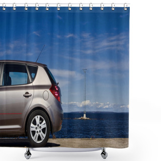Personality  Car Near The Sea Shower Curtains