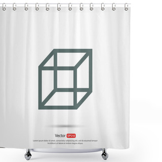 Personality  Cube Icon,  Flat Design Shower Curtains