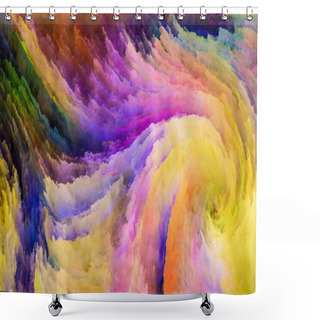 Personality  Color In Motion Series. Background Design Of Flowing Paint Pattern On The Subject Of Design, Creativity And Imagination To Use As Wallpaper For Screens And Devices Shower Curtains