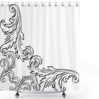 Personality  The Corner With Nice Acanthus Leaf Shower Curtains