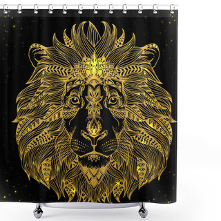 Personality  Ethnic Patterned Animal Head Shower Curtains