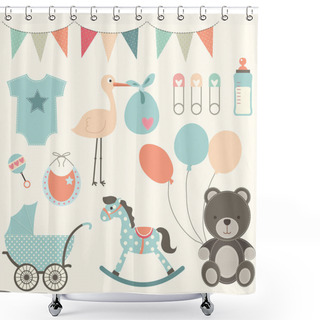 Personality  Baby Shower Elements Shower Curtains