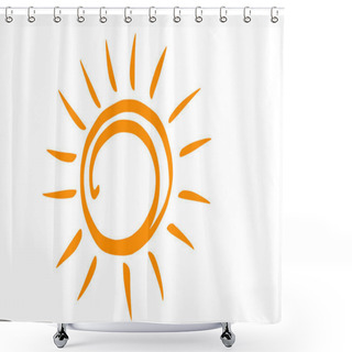 Personality  Cute Sun Doodle Illustration Shower Curtains