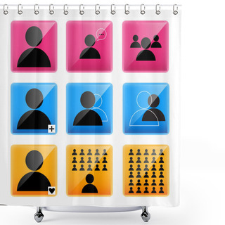 Personality  Business Man Vector Icons Shower Curtains