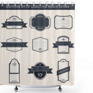 Personality  Set Of Different Labels In Retro Style Shower Curtains