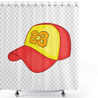 Personality  Baseball Cap Icon, Cartoon Style Shower Curtains