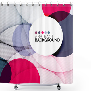 Personality  Colorful Circles Modern Abstract Composition Shower Curtains