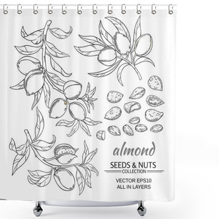Personality  Almond Vector Set Shower Curtains
