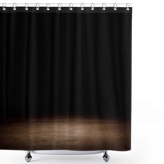 Personality  Brown Striped Wooden Material On Black Shower Curtains