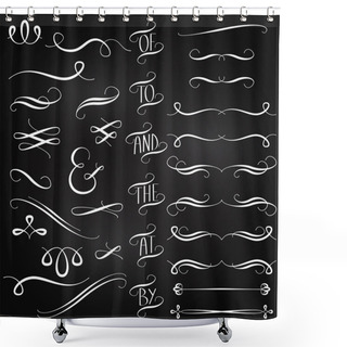 Personality  Vector Collection Of Chalkboard Style Words, Decoration, Ornaments And Dividers Shower Curtains