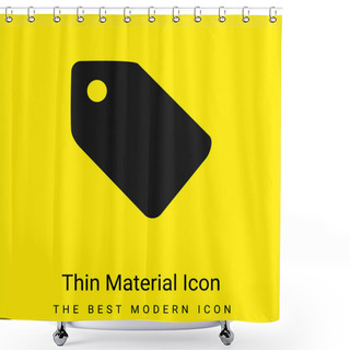 Personality  Black Shop Tag Minimal Bright Yellow Material Icon Shower Curtains