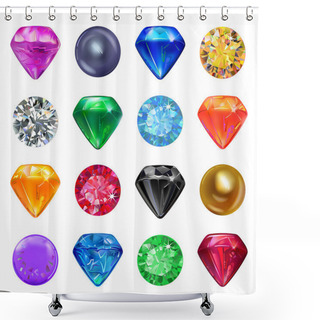 Personality  Colored Gems Game Interface Set Shower Curtains