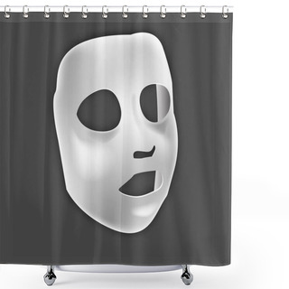 Personality  Facial White Sheet Cosmetic Cloth Face Mask. Realistic Vector. S Shower Curtains