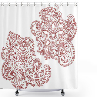 Personality  Henna Mehndi Pasiley Mandala Flower Doodles Vector Shower Curtains
