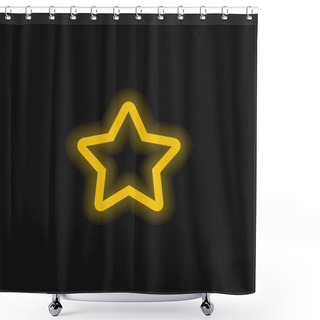 Personality  1 Star Yellow Glowing Neon Icon Shower Curtains