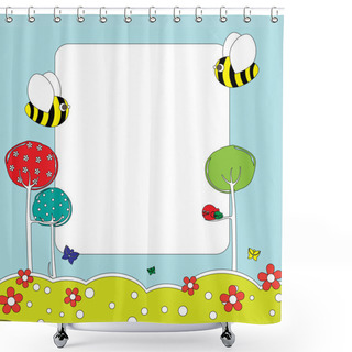 Personality  Retro Greeting Cards Shower Curtains