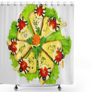 Personality  Creative Vegetable Sandwich With Cheese Shower Curtains